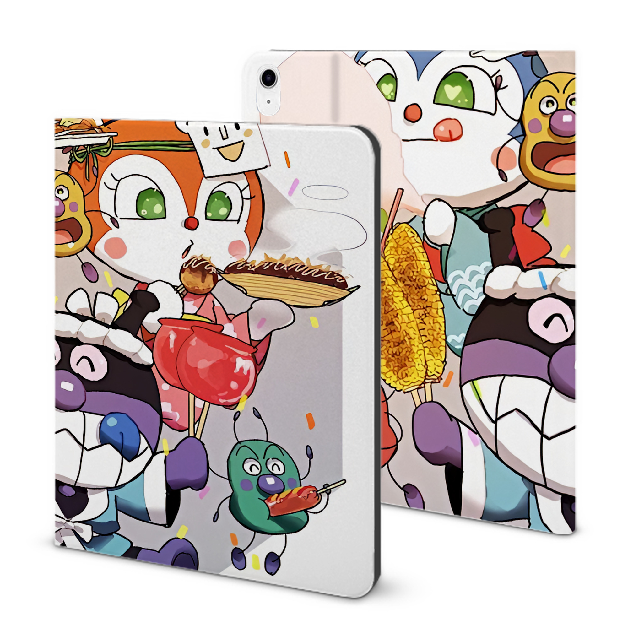 （画像用） アンパンマン Anpanman IPad ケース ブック型 PUレザー TPU 耐衝撃 軽量 薄型 ペン収納なし 全面保護 IPad 各モデル対応